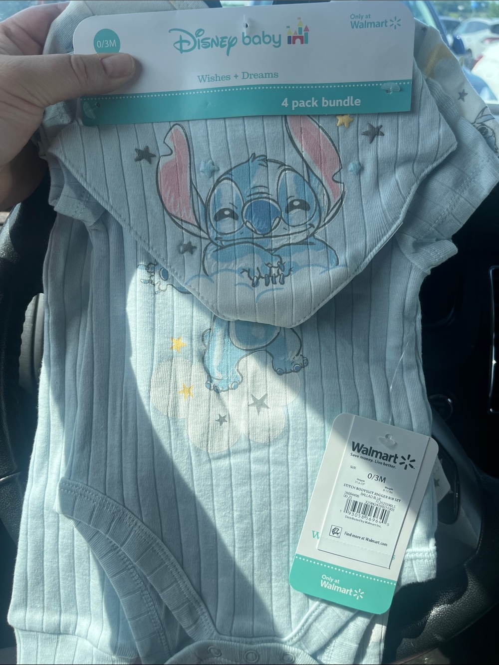 Disney Baby Light Blue and Pink Stitch 4-Pack Matching Set